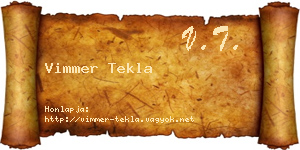 Vimmer Tekla névjegykártya